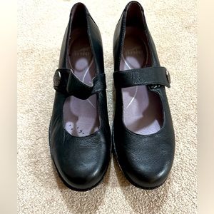 DANSKO Mary Jane Black Leather Clogs